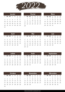 Calendrier 2022 PDF