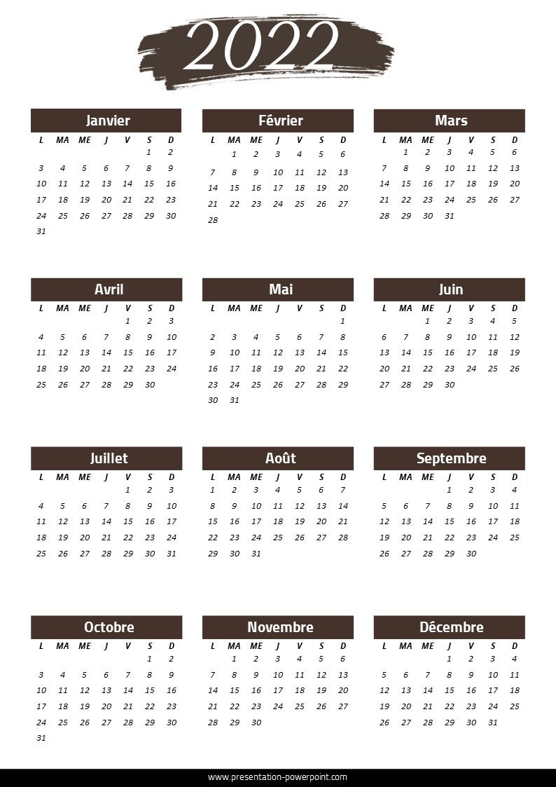 Calendrier 2022 PDF
