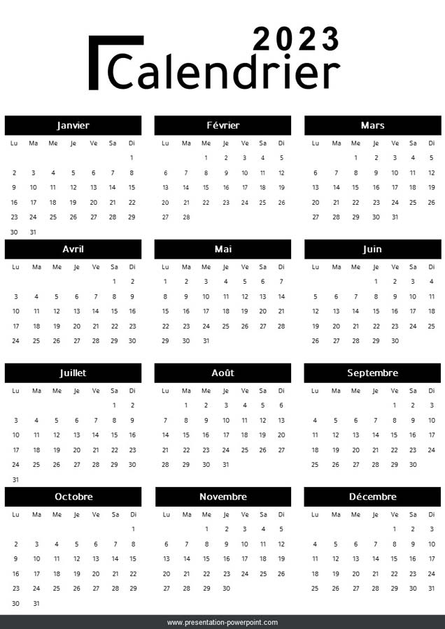 Calendrier 2023 PDF