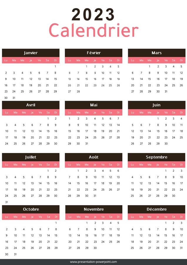 Calendrier 2023 Gratuit Sans Payer