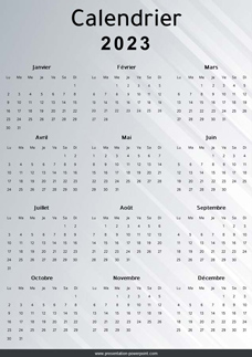 Calendrier 2023 à imprimer PDF