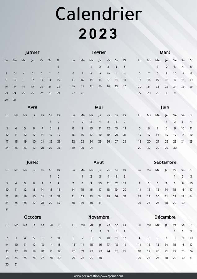 Calendrier 2023 à imprimer PDF