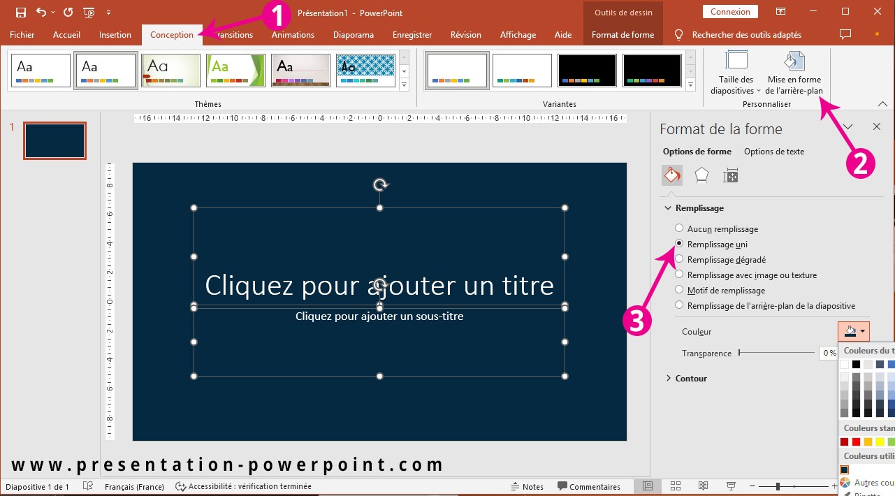 couleurs uni powerpoint