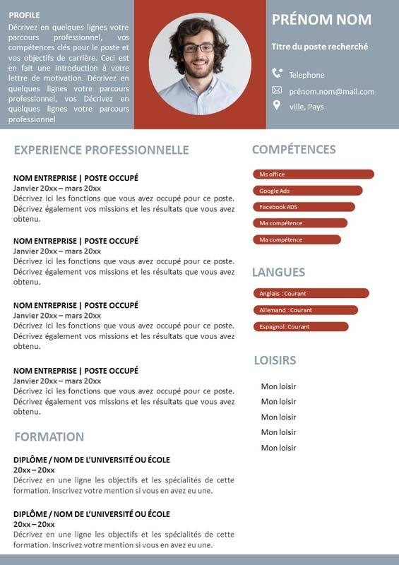 Mod le De CV PowerPoint Gratuit T l charger CV PPTX 