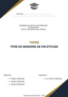 Page de Garde De Mémoire D’ingénierie