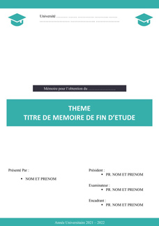 Page de Couverture d’un Mémoire