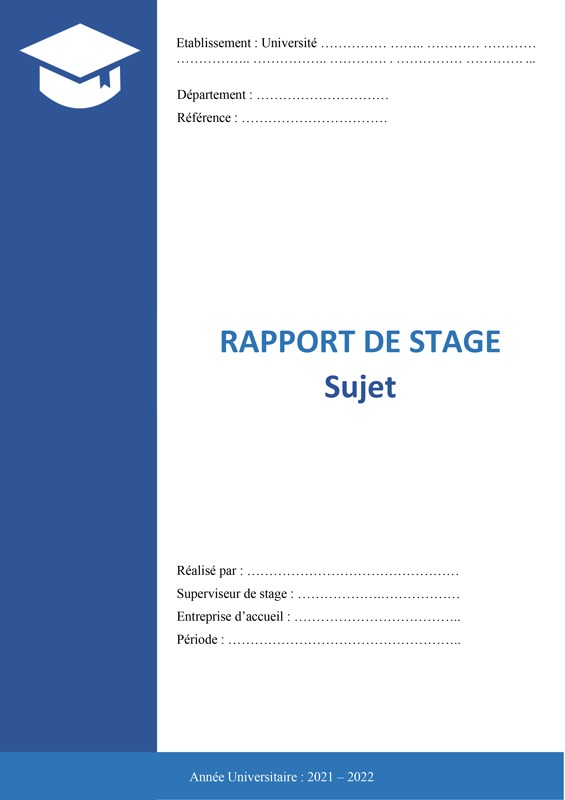 Page de Garde du Rapport de Stage